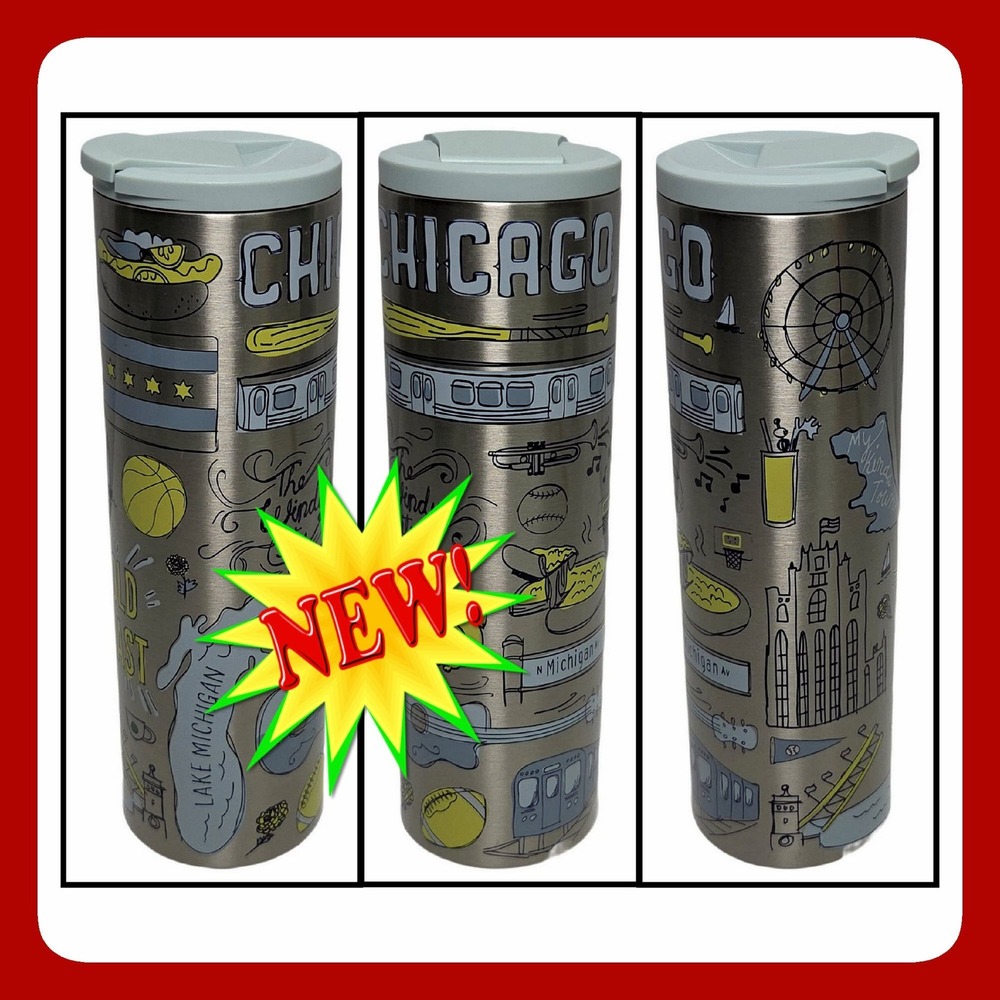 Starbucks Chicago 16oz Stainless Steel City Collection Tumbler Travel Cup NWT